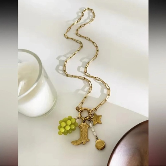 Fiesta Gold Chain Sharm Necklace - Picture 3 of 4